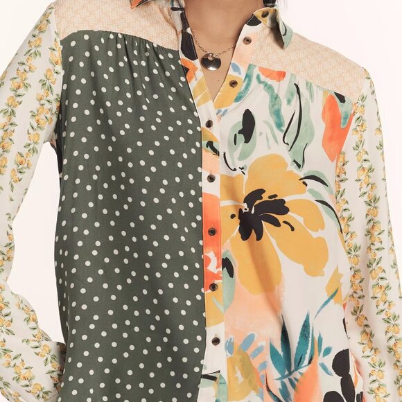 SOLD OUT STYLE - Like New Maeve Alida Contrast Buttondown Shirt Sz L - Picture 4 of 4